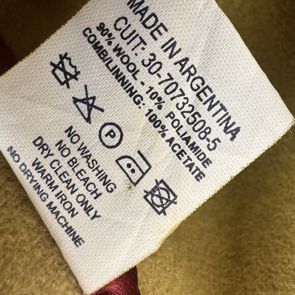 Cat Ballou Mustard Wool Fringe Jacket M Boho Leaf Trim Fall Statement Coat - Picture 13 of 15